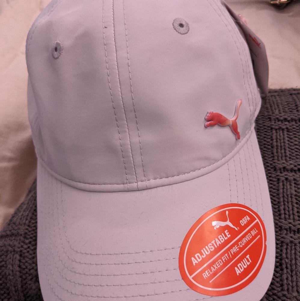 Gray/coral puma ladies baseball cap